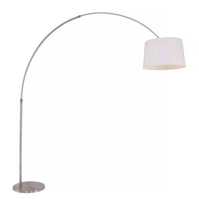 Steinhauer Vloerlamp booglamp Sparkled light 9675 staal kap linnen wit Steinhauer Vloerlamp booglamp Sparkled light 9675 staal kap linnen wit