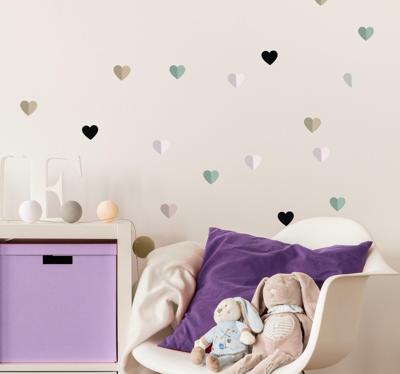 Muurstickers tekeningen Confetti harten Muurstickers tekeningen Confetti harten