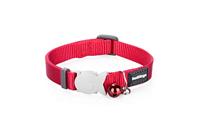 Red Dingo eenkleurige kattenhalsband, 12 mm, halsomtrek 20 - 32 cm, Small, rood