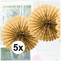 5x Decoratie waaier goud 45 cm - thumbnail