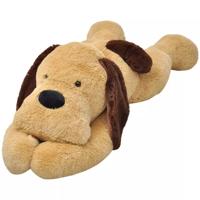 vidaXL Knuffelbeest hond 120 cm pluche bruin