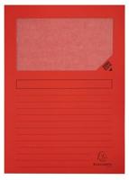 Exacompta - 4 verpakkingen van 100 Forever venstermappen 120 g/m² - heldere kleuren - 100% gerecyclede en Blue Angel-gecertificeerde mappen - afmetingen 22 x 31 cm voor A4 - kleur rood