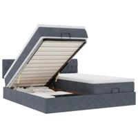 vidaXL Ottoman bed met matrassen en LED's 160x200cm fluweel donkergrijs, bedframe, ottoman bedframe, bedframe met opbergruimte onder het bed