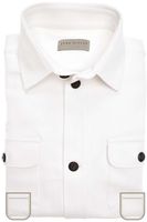 John Miller Tailored Fit Overshirt wit, Effen