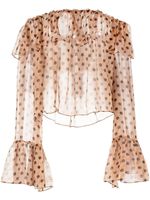 Caroline Constas blouse Thelma à pois - Marron