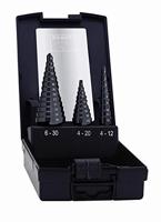 Exact Trappenboorset, 4-12/4-20/6-30 mm, HSS, TiAlN-coating