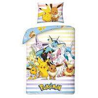 POKEMON Pikachu EEVEELUTIONS EEVEE Beddengoedset, dekbedovertrek 140 x 200 cm + kussensloop 70 x 90 cm, omkeerbaar, 100% polyester, meerkleurig