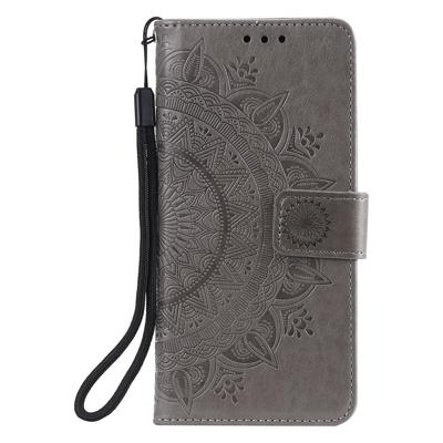 Shop4 - Samsung Galaxy S20 Hoesje - Wallet Case Mandala Patroon Grijs Shop4 - Samsung Galaxy S20 Hoesje - Wallet Case Mandala Patroon Grijs