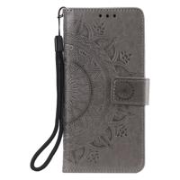 Shop4 - Samsung Galaxy S20 Hoesje - Wallet Case Mandala Patroon Grijs