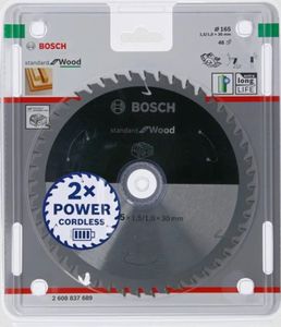 Bosch Accessories Bosch 2608837689 Hardmetaal-cirkelzaagblad 165 x 30 mm Aantal tanden: 48 1 stuk(s)