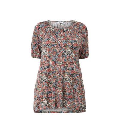 Ellos gebloemde top BIANKA blauw/rood/groen