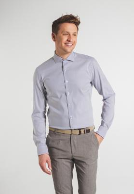 Eterna Heren Overhemd Performance Shirt Navy Gestreept Stretch Slim Fit Eterna Heren Overhemd Performance Shirt Navy Gestreept Stretch Slim Fit