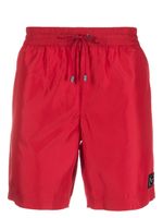 Dolce & Gabbana short de bain à plaque logo - Rouge