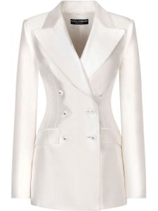 Dolce & Gabbana blazer croisé en soie - Blanc