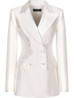 Dolce & Gabbana blazer croisé en soie - Blanc - thumbnail