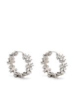 Amina Muaddi mini boucles d'oreilles Lily à fleurs - Argent