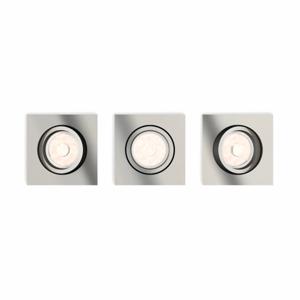 Philips Set vierkante inbouwspots Donegal (3x) GU10 mat chroom 5040317PN