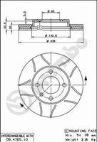 Remschijf BREMBO, Remschijftype: Gespleten, u.a. für Audi, VW, Seat - thumbnail