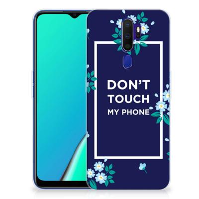 OPPO A5 2020 Silicone-hoesje Flowers Blue DTMP