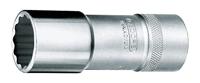 GEDORE Steeksleutelinzetstuk, lange uitvoering, moeren, 1/2 inch 12,5 mm aandrijving, UD-profiel, 18 mm breedte, gereedschap, D 19 L 18, verchroomd staal