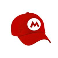 Verkleed pet / carnaval pet - loodgieter Mario - rood - voor kinderen - Baseballcap   - - thumbnail