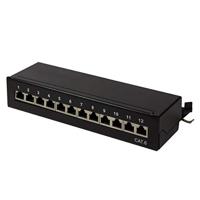 LogiLink Professional Cat.6 (250 MHz) patchpaneel - verdelerveld, tafel/wand/desktop, STP (afgeschermd) 12-poorts (RJ45)