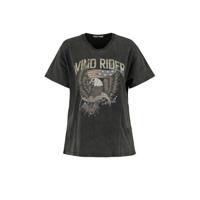 America Today T-shirt met printopdruk antraciet