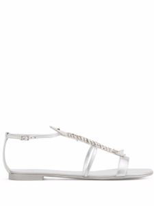 Giuseppe Zanotti sandales à ornements en cristal - Gris