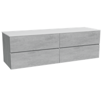 Storke Edge zwevend badmeubel 170 x 52 cm beton donkergrijs met Tavola enkel of dubbel wastafelblad in solid surface mat wit