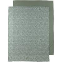 Meyco baby wieglaken - set van 2 Cheetah/Uni 75x100 cm forest green