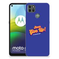 Motorola Moto G9 Power Siliconen hoesje met naam Never Give Up - thumbnail