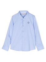 TRUSSARDI JUNIOR chemise boutonnée à logo brodé - Bleu - thumbnail