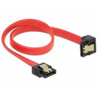 DeLOCK 83978 SATA-kabel, 0,3 m, SATA, 7-polig, zwart, rood - SATA-kabel (0,3 m, SATA 7-polig, SATA 7-polig, mannelijk/mannelijk, zwart, rood, rechts)