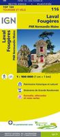 Fietskaart - Wegenkaart - landkaart 116 Laval - Fougeres | IGN - Insti