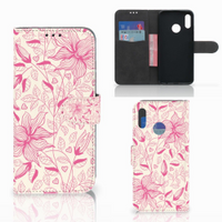 Honor 10 Lite Hoesje Pink Flowers - thumbnail