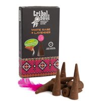 Tribal Soul Witte Salie en Lavendel Backflow Wierook Kegels (1 pakje) - thumbnail