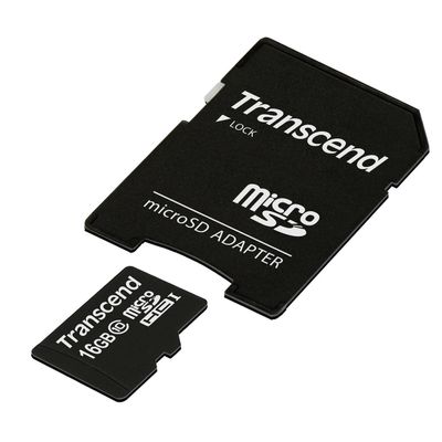 Transcend Premium microSDHC-kaart Industrial 16 GB Class 10, UHS-I Incl. SD-adapter