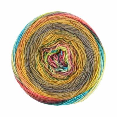 Gomitolo Finito 558 Kleur: Oker-Grijspaars-Petrol-Turquoise-Roze-Lila