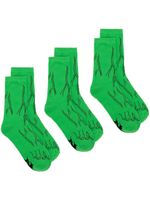 Natasha Zinko Monster Feet cotton ankle socks (pack of three) - Vert - thumbnail