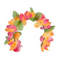 Carnaval verkleed Tiara/diadeem - Tropische bloemen - dames/meisjes - Fantasy/tropical/hawaii thema - thumbnail