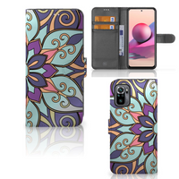 Xiaomi Redmi Note 10S | 10 4G | Poco M5s Hoesje Purple Flower - thumbnail