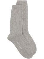 N.Peal chaussettes en maille torsadée de cachemire - Gris