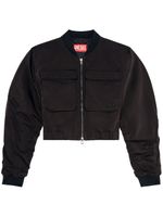 Diesel veste bomber à coupe crop - Noir - thumbnail