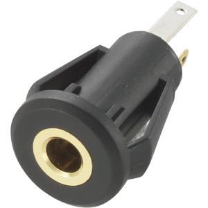 TRU COMPONENTS 718587 Jackplug 3,5 mm Bus, inbouw verticaal Aantal polen: 3 Stereo Zwart 1 stuk(s)