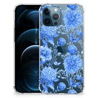 Case voor iPhone 12 | 12 Pro Flowers Blue - thumbnail