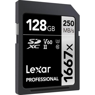 Lexar 1667X 128GB 250MB/s Professional U3 V60 UHS-II SDXC... Lexar 1667X 128GB 250MB/s Professional U3 V60 UHS-II SDXC...