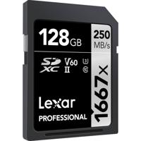 Lexar 1667X 128GB 250MB/s Professional U3 V60 UHS-II SDXC...