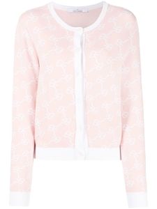 Rokh cardigan boutonné à motif monogrammé - Rose