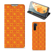 OPPO Reno3 | A91 Hoesje met Magneet Batik Oranje - thumbnail