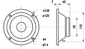 Visaton MR 130 - 8 Ohm 5 inch 7 cm Midrange 80 W 8 Ω